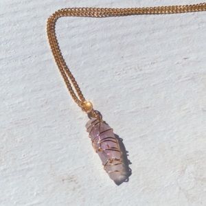AMETHYST | Crystal Necklace W/ Gold Chain